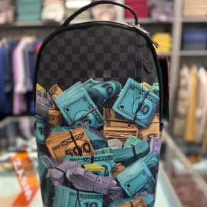Monopoly money stacks backpack sprayground
