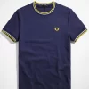 t-shirt ringer fred perry bluette bord.giallo-gris_risultato