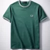 t-shirt ringer fred perry verde bord.azzurro_risultato
