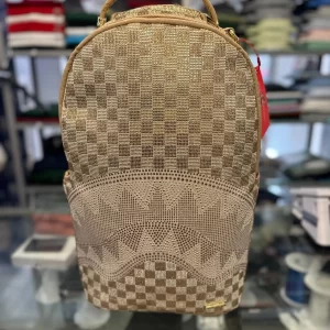 2 tone gold trinity backpack sprayground