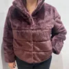 SHORT ECO-FUR BOMBOOGIE berry chocolate